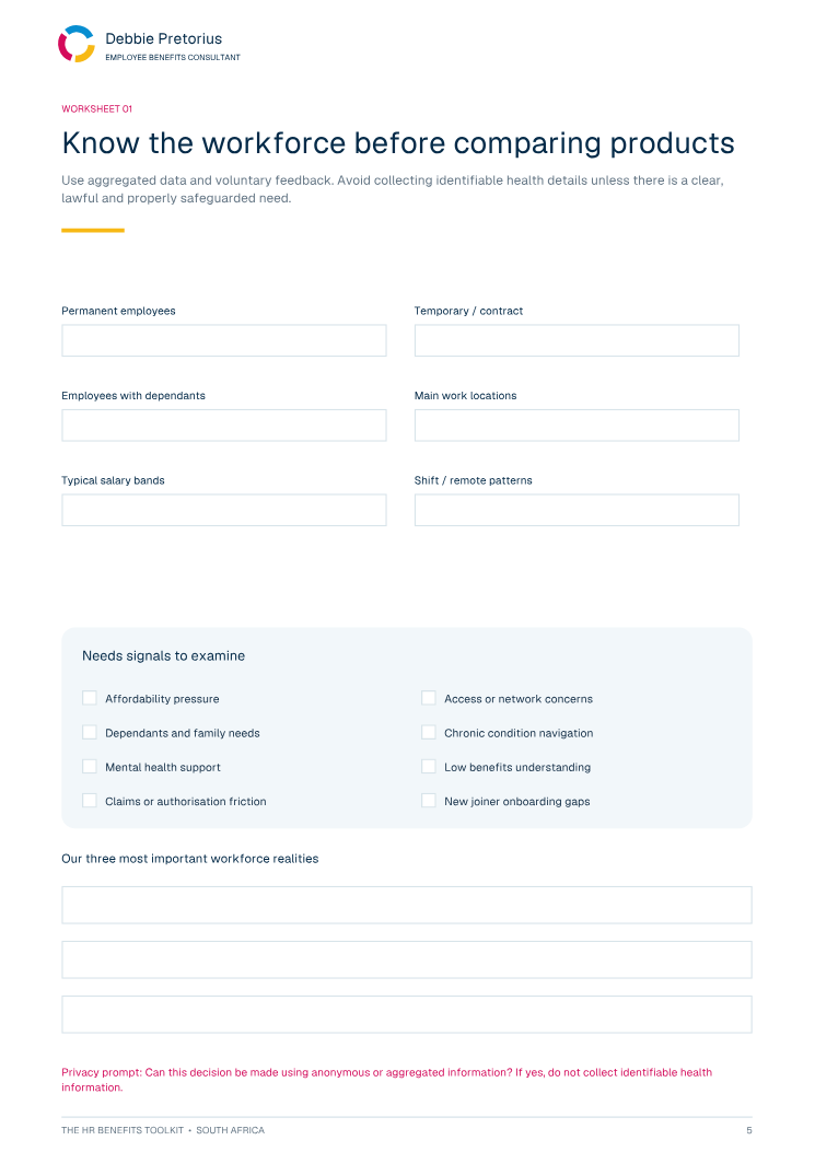 Know the workforce worksheet preview